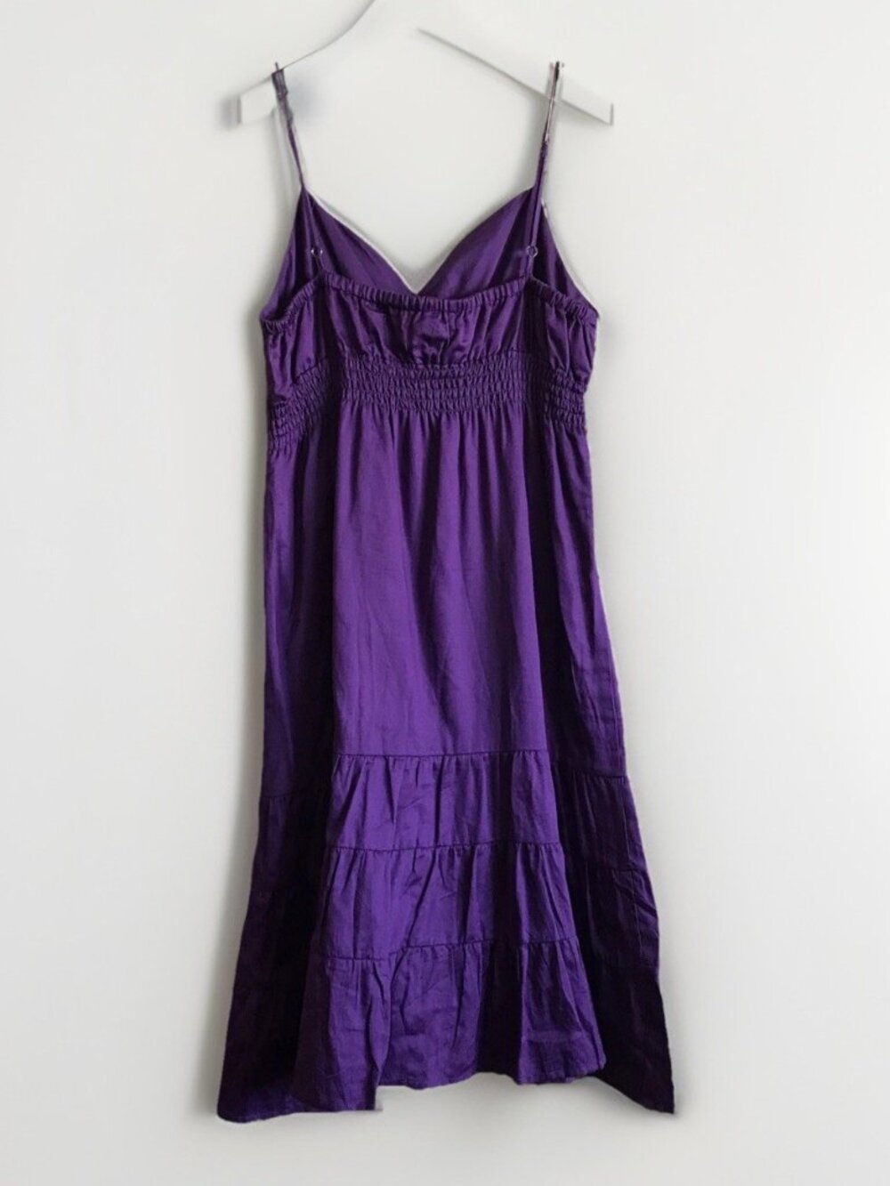 Sam‎ & Max Purple Dress Size Large Spaghetti Strap Smocked Waist Flowy Midi